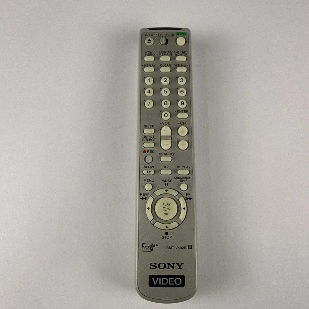 Sony RMT-V402B VCR Plus TV Video Remote Control Genuine OEM Silver Tested